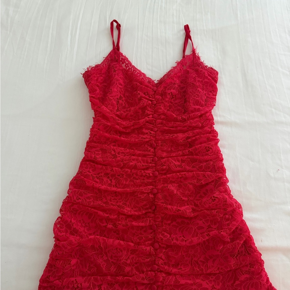 For Love And Lemons Della Mini Dress in Red
